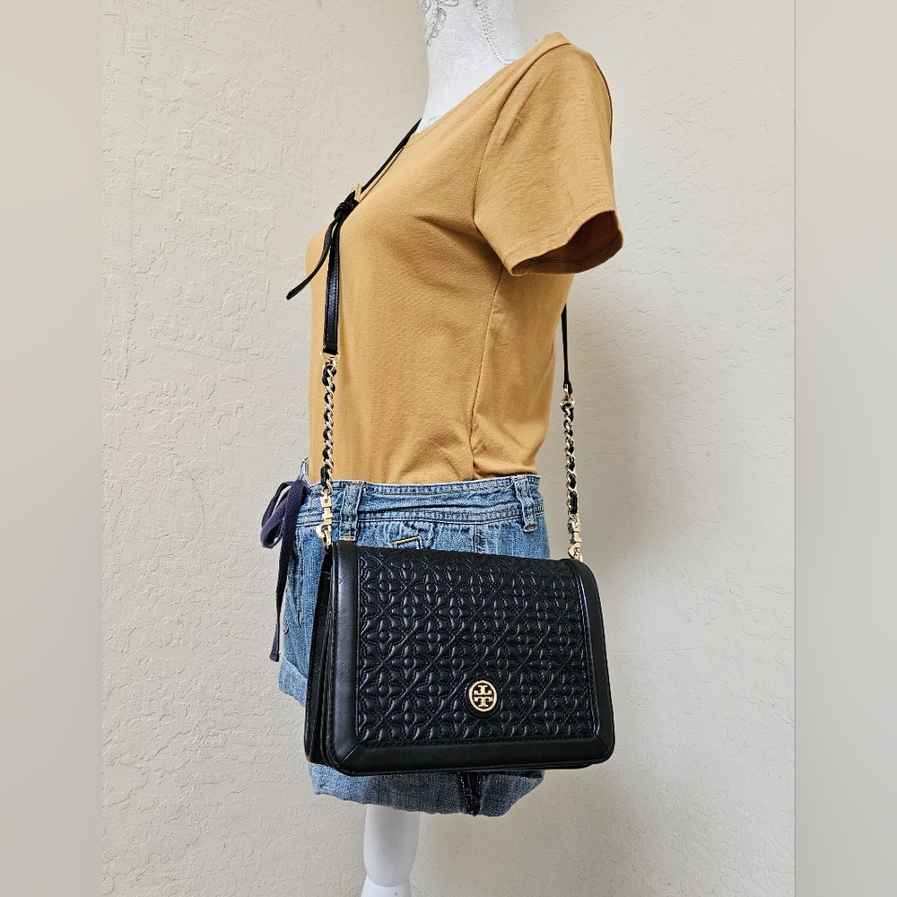 Tory Burch Black Leather Small Shoulder Crossbody Bag